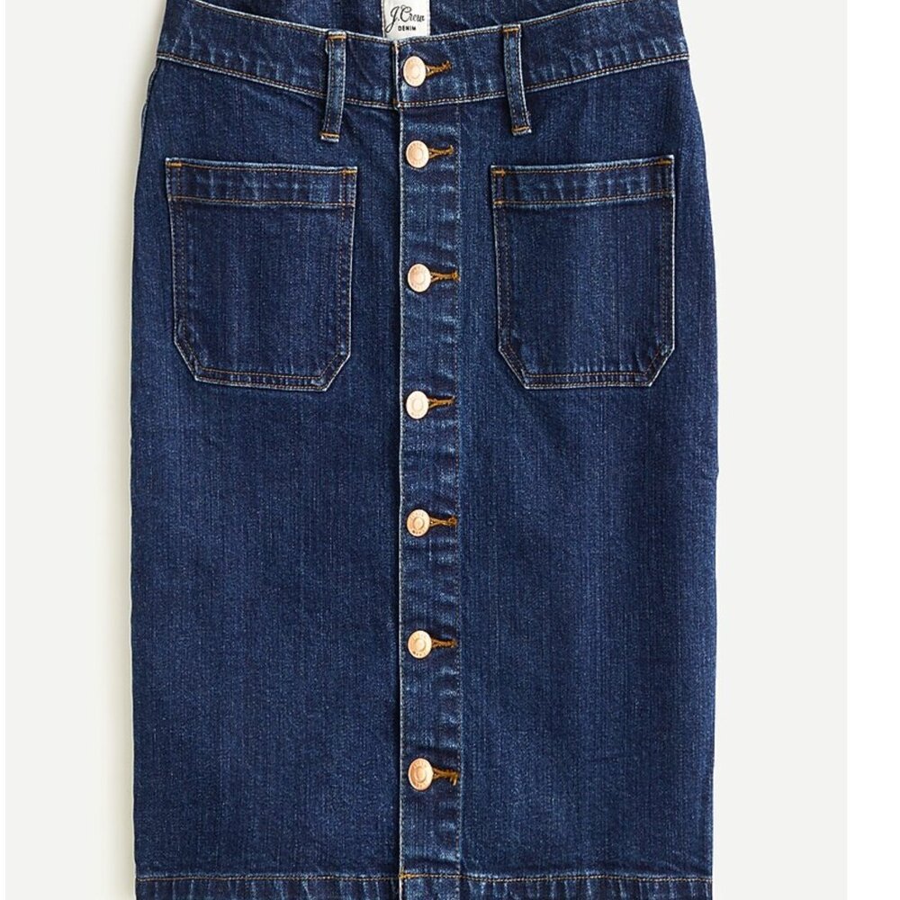 J Crew Denim button-front skirt in medium wash